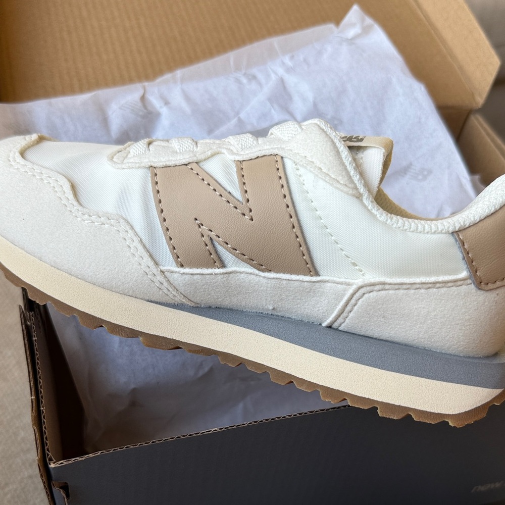 New Balance Cream and Tan Sneakers